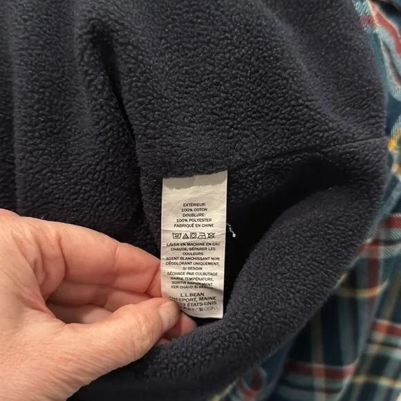 LLBean Fleece Lined Flannel Shirt - Small (Reg) - Picture 5 of 6